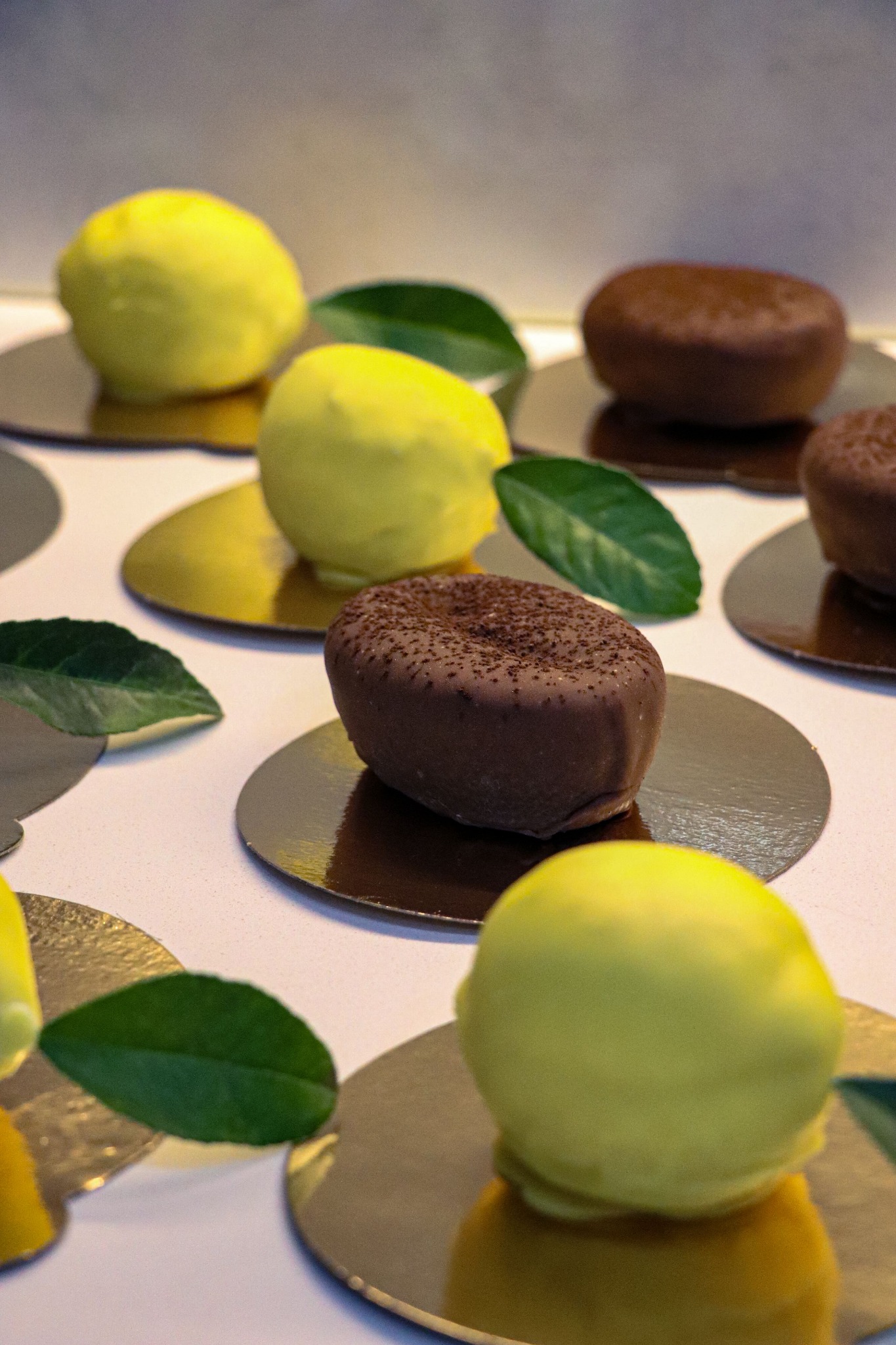 Lemon and chocolate petits gâteaux